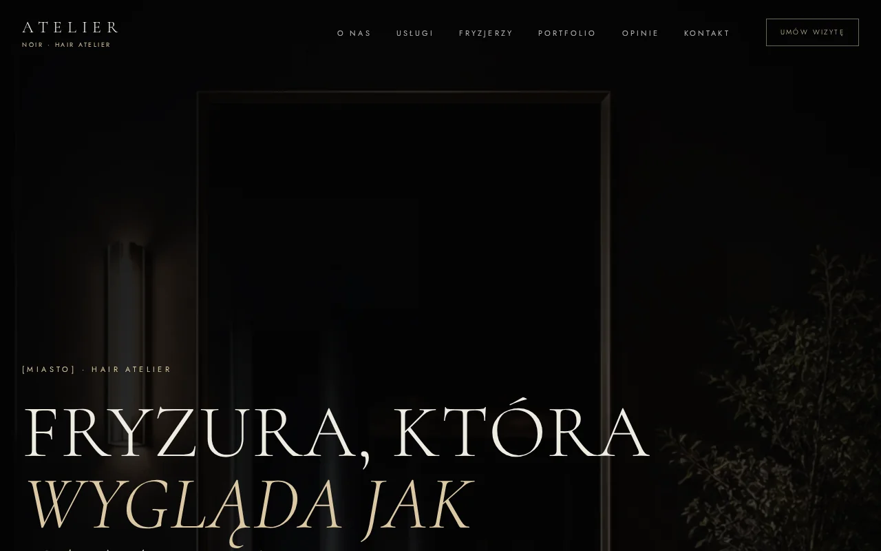 Strona główna luksusowego salonu Atelier Noir
